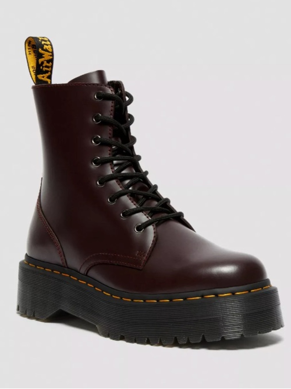 Dr. Martens Women's Lace-Up Platform Boot in Burgundy Size US9